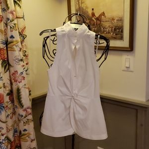 Headed to a Warmer Climate?BCBGMAXZRIA White Pressed Cotton Sleeveless Top